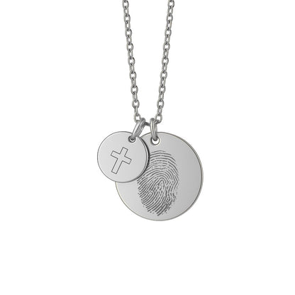 Personalisierte Halskette mit Fingerabdruck & Gravurplättchen