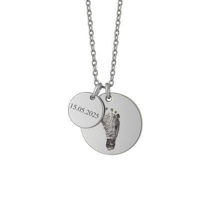 Gravurkette mit Fußabdruck & Namensplättchen – Personalisierter Gravurschmuck
