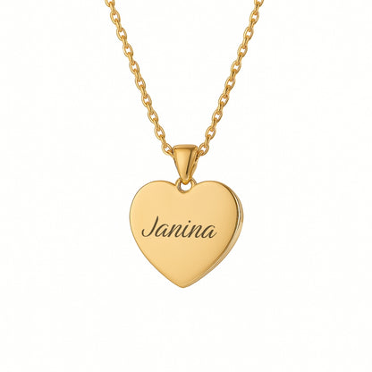 Herz-Gravurkette mit Name