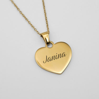 Herz-Gravurkette mit Name