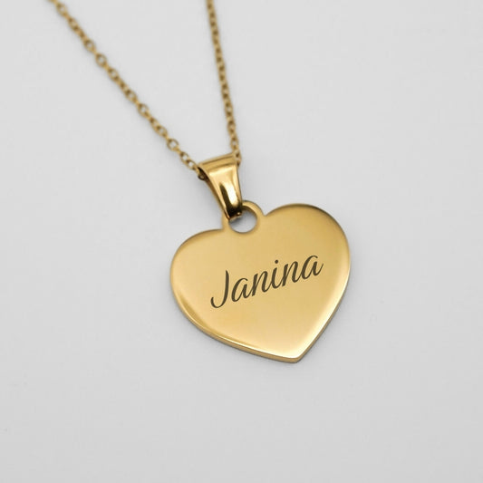Herz-Gravurkette mit Name