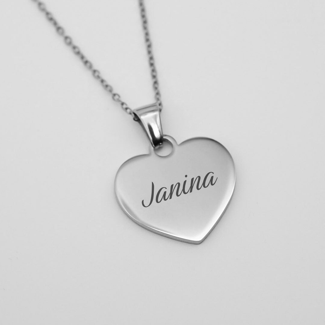 Herz-Gravurkette mit Name