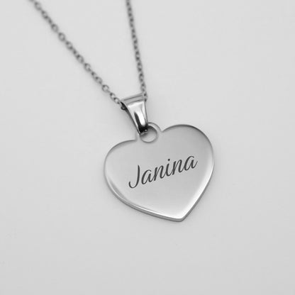 Herz-Gravurkette mit Name