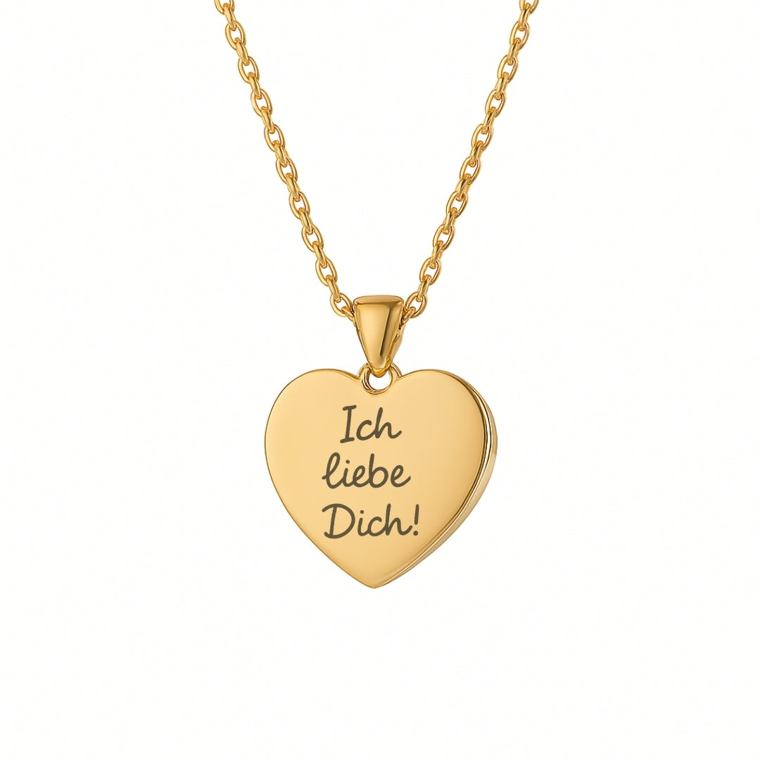 Gravierte Herz-Halskette mit eigener Handschrift