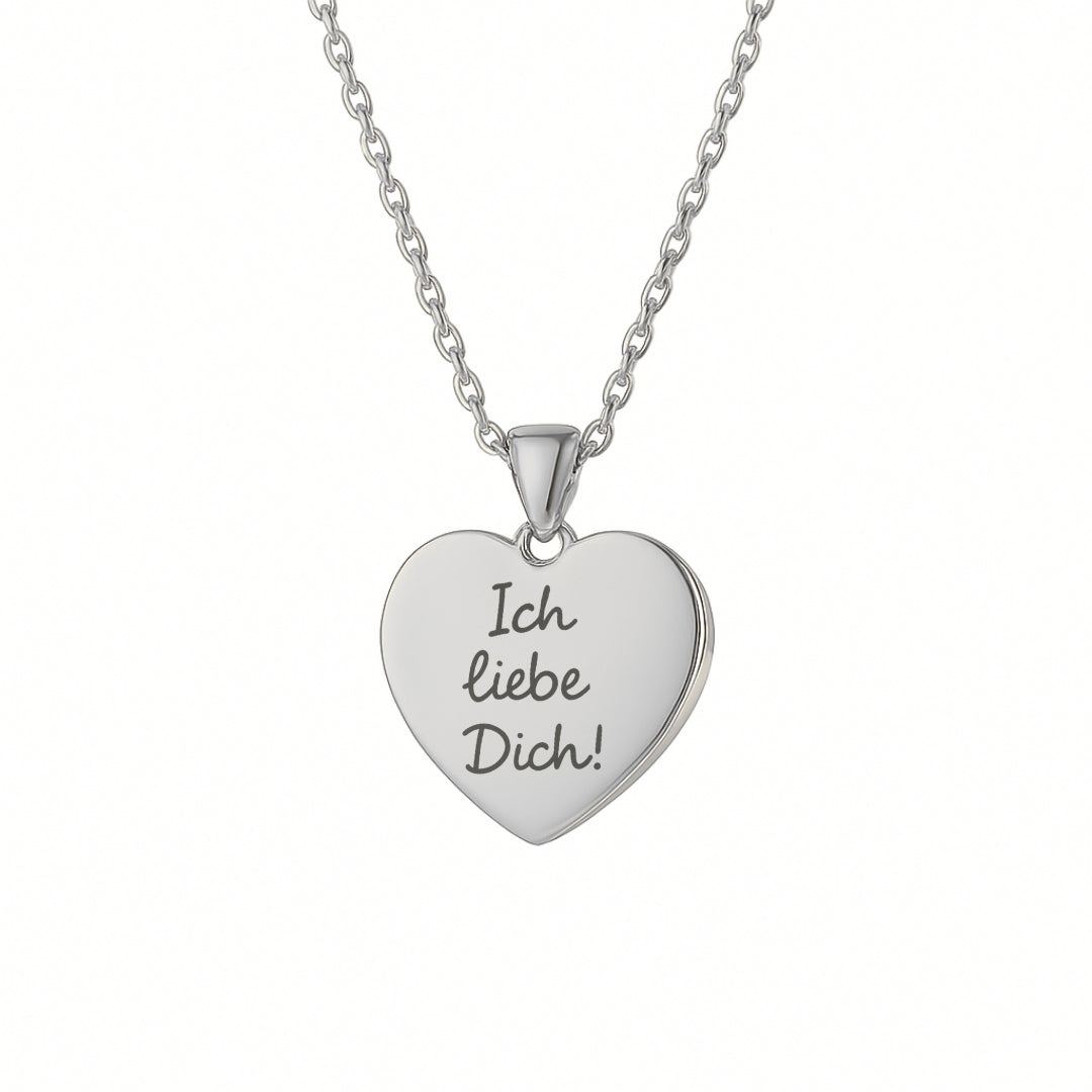 Gravierte Herz-Halskette mit eigener Handschrift