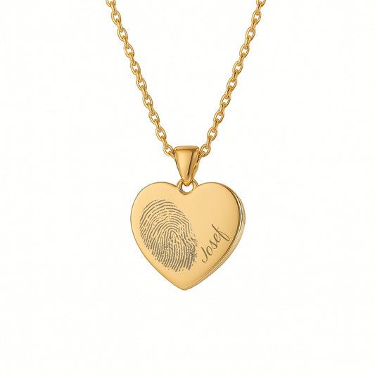 Anhänger Herz Fingerabdruck und Name