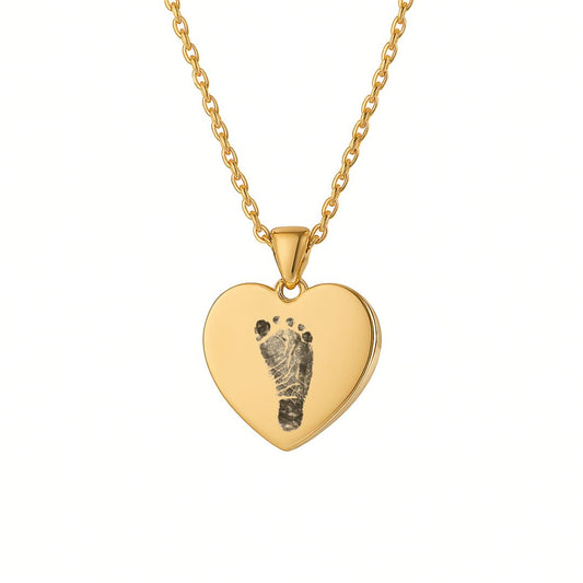 Herz-Halskette mit Fußabdruck