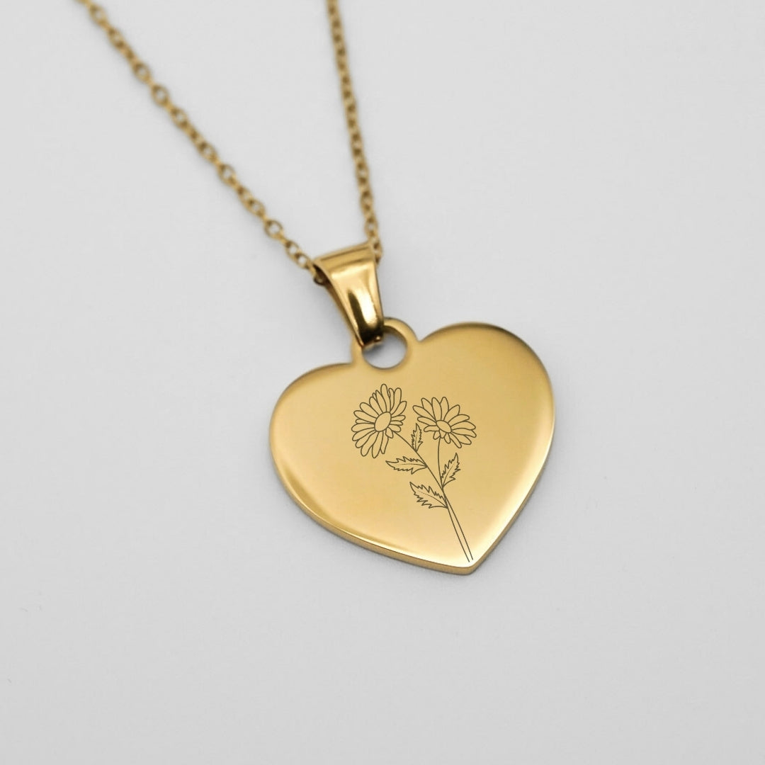 Anhänger Herz Geburtsblume