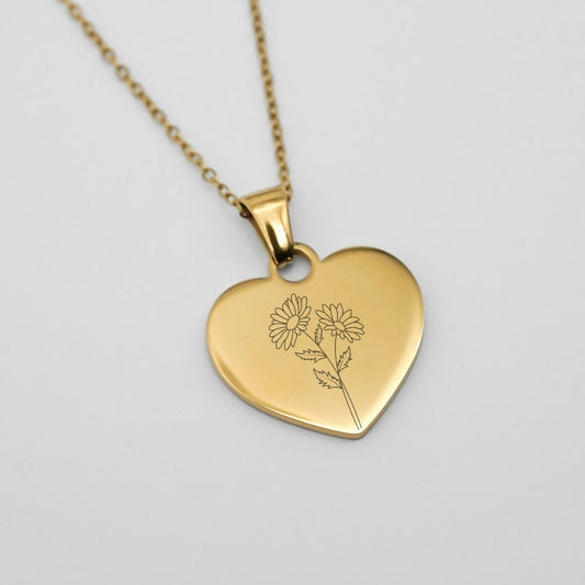 Anhänger Herz Geburtsblume