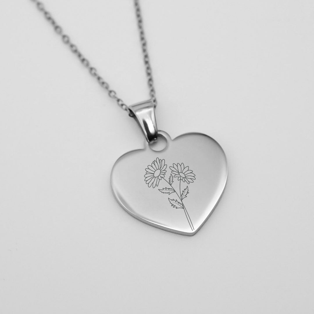 Anhänger Herz Geburtsblume