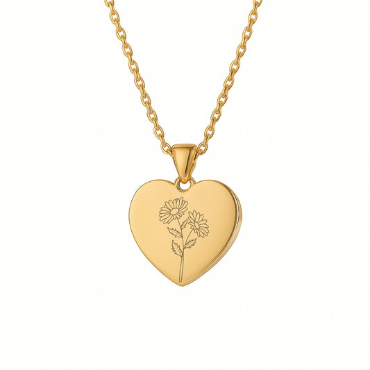 Anhänger Herz Geburtsblume